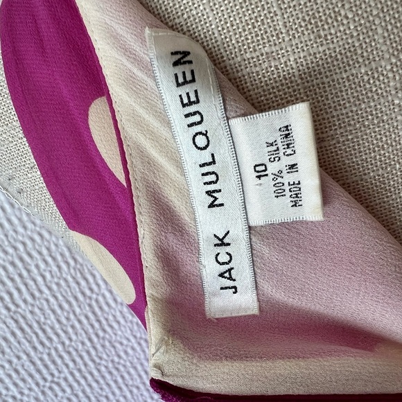 JACK MULQUEEN 100% Silk Violet Polkadot Dress Size 10 - Picture 4 of 9